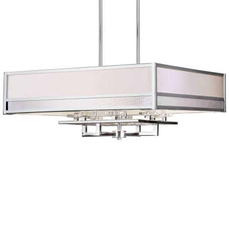 Forte Lighting 8 Light 33" Wide Chandelier with Fabric Shade Chrome