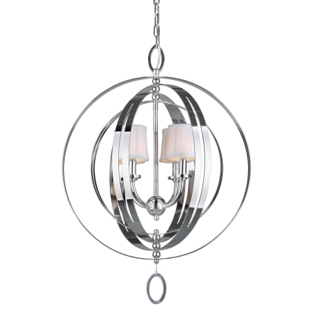 Forte Lighting 4 Light 22" Wide Beaded Globe Chandelier Chrome