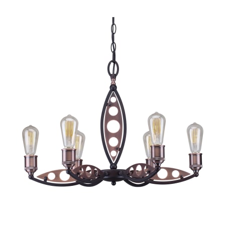 Forte Lighting 6 Light 24" Wide Chandelier Antique Bronze