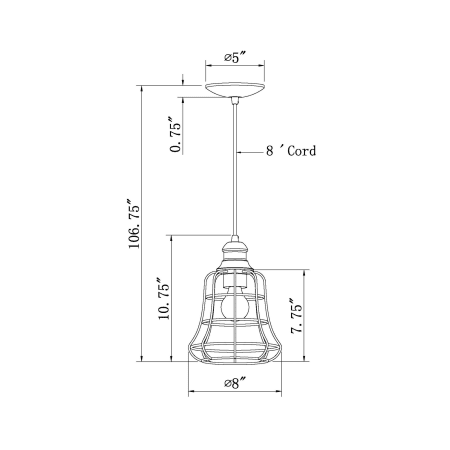 Forte Lighting-7108-01-Line Drawing