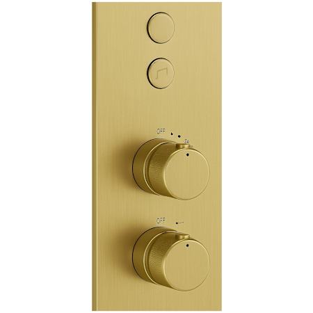 Fortis Lineabox Thermostatic Valve Trim Only - Less Rough In Brushed Gold