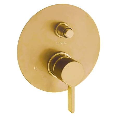 Fortis Brera Two Function Pressure Balanced Valve Trim Only with Double Knob, Integrated Diverter and Lever Handle - Less Rough In Brushed Gold