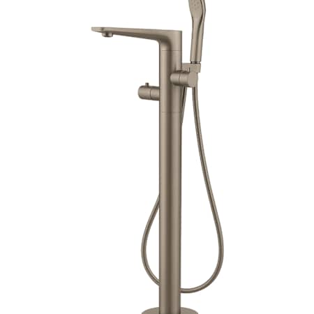 Fortis Vibiana Floor Mounted Clawfoot Tub Filler with Built-In Diverter - Includes Hand Shower Brushed Nickel