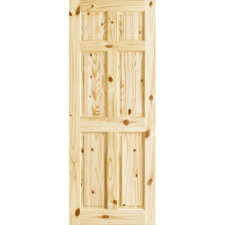 Frameport Colonial Knotty Pine 36 Inch by 80 Inch Single Hip 6 Panel Interior Slab Passage Door Unfinished