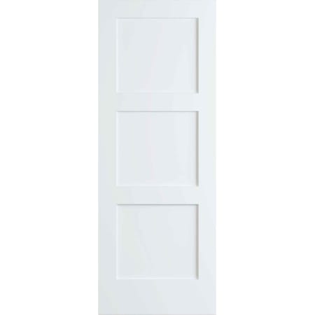 Frameport Shaker 32 Inch by 80 Inch Flat 3 Panel Interior Slab Passage Door Primed