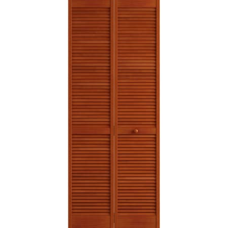 Frameport Classic 30 Inch by 80 Inch Louver/Louver Interior Bifold Door with Installation Hardware Cherry