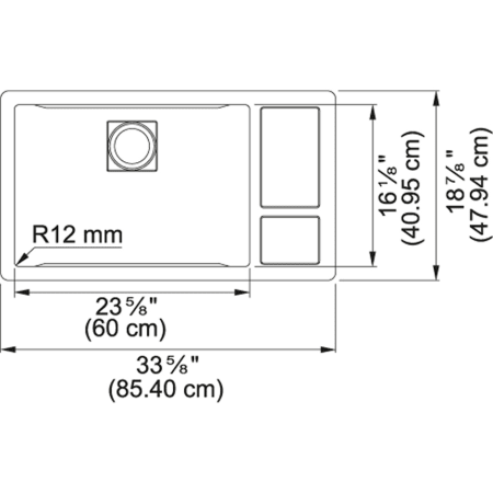 Franke-CUX11024-W-Dimensional View