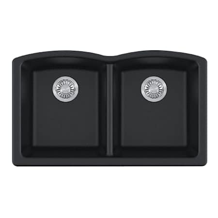 Franke Ellipse 33" x 20" Undermount Double Basin Granite Kitchen Sink Matte Black