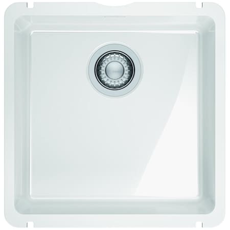 Franke KubusX 17-1/2" Undermount Single Basin Fireclay Ceramic Kitchen Sink Glossy White