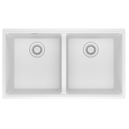 Franke Maris 33" Undermount Double Basin Granite Kitchen Sink Polar White