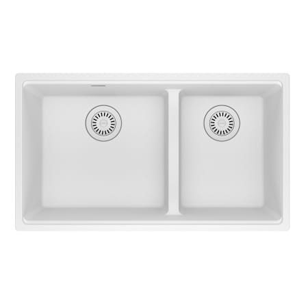 Franke Maris 31" Undermount Low Divide 60/40 Double Basin Granite Kitchen Sink Polar White