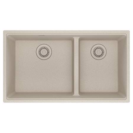 Franke Maris 33" Undermount Low Divide 60/40 Double Basin Granite Kitchen Sink Champagne