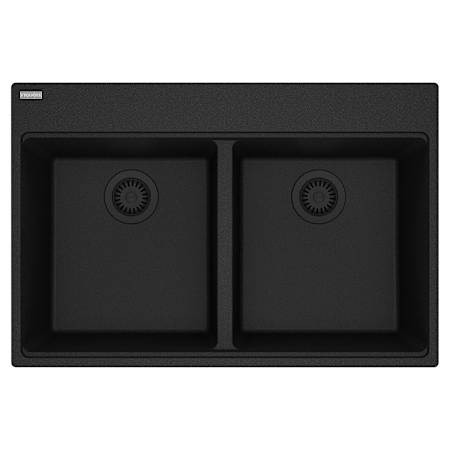 Franke Maris 33" Drop In Double Basin Granite Kitchen Sink Onyx