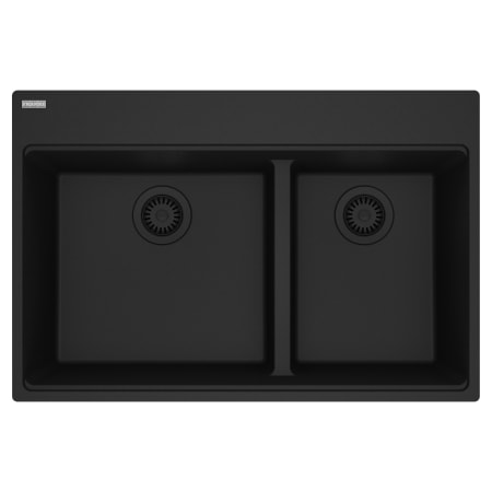 Franke Maris 33" Drop In Low Divide Double Basin Granite Kitchen Sink Matte Black