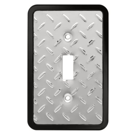 Franklin Brass Diamond Plate Single Toggle Switch Wall Plate Polished Chrome