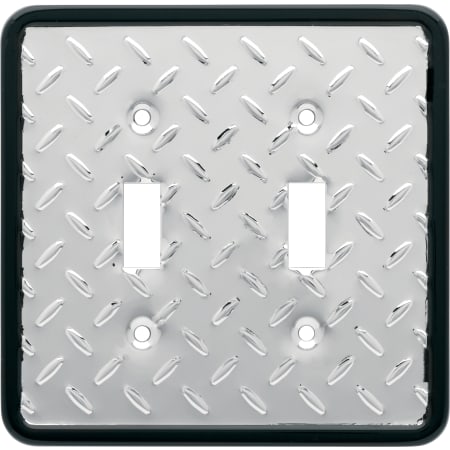Franklin Brass Diamond Plate Double Toggle Switch Wall Plate Polished Chrome