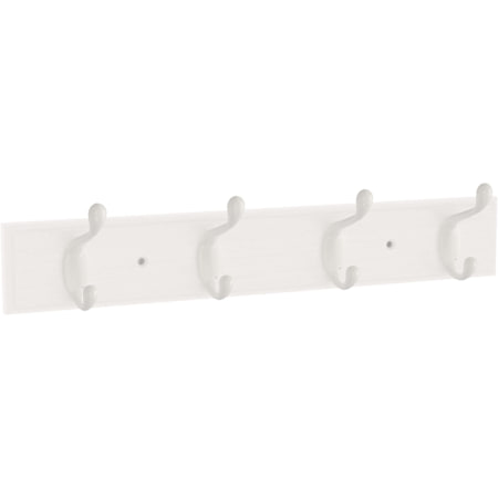 Franklin Brass Casual Curve 15-7/8 Inch Wide Coat and Hat Hook Rack with 4 Double Hooks Pure White