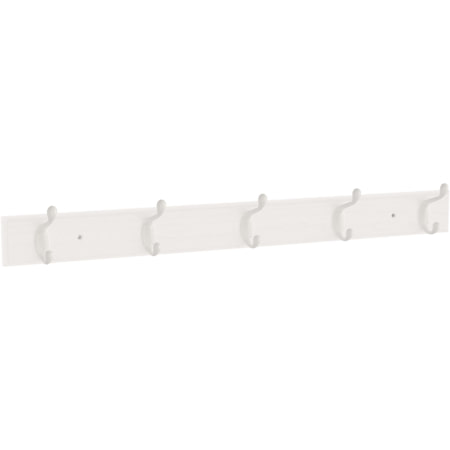 Franklin Brass Casual Curve 26-1/2 Inch Wide Coat and Hat Hook Rack with 5 Double Hooks Pure White