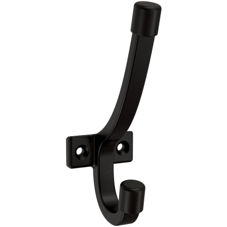 Franklin Brass Modern Angled 1-9/16 Inch Wide Coat and Hat Hook - Pack of 5 Matte Black