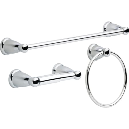 Franklin Brass 3-Piece Bathroom Accessory Kit Including 24" Towel Bar, Towel Ring and Tissue Holder Polished Chrome