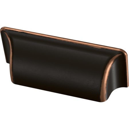 Franklin Brass Rectangular Bin 3 Inch Center to Center Cup Cabinet Pull - Pack of 5 Bronze with Copper Hightlights