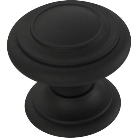 Franklin Brass Double Ringed 1-1/8 Inch Mushroom Knob - Pack of 10 Matte Black