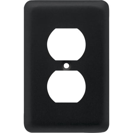 Franklin Brass Stamped Steel Round Single Duplex Outlet Wall Plate Matte Black