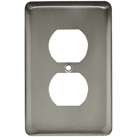 Franklin Brass Stamped Steel Round Single Duplex Outlet Wall Plate Brushed Nickel