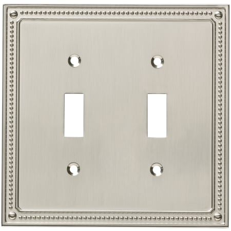 Franklin Brass Classic Beaded Double Toggle Switch Wall Plate Brushed Nickel