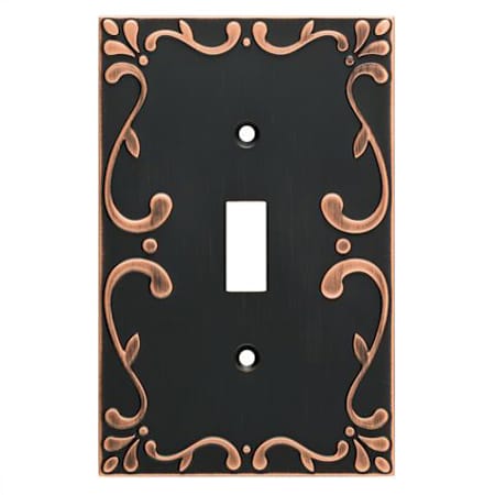 Franklin Brass Classic Lace Single Toggle Switch Wall Plate Bronze with Copper Hightlights