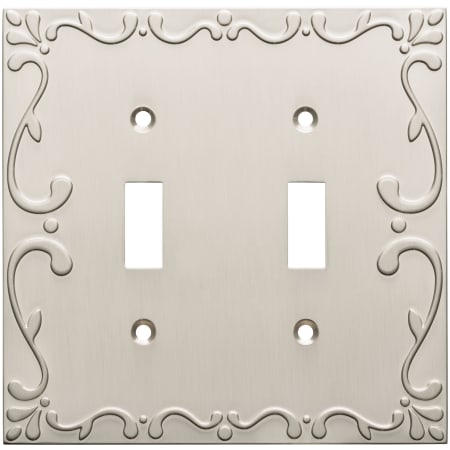 Franklin Brass Classic Lace Double Toggle Switch Wall Plate Brushed Nickel