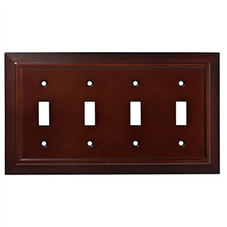 Franklin Brass Classic Architecture Quadruple Toggle Switch Wall Plate Espresso