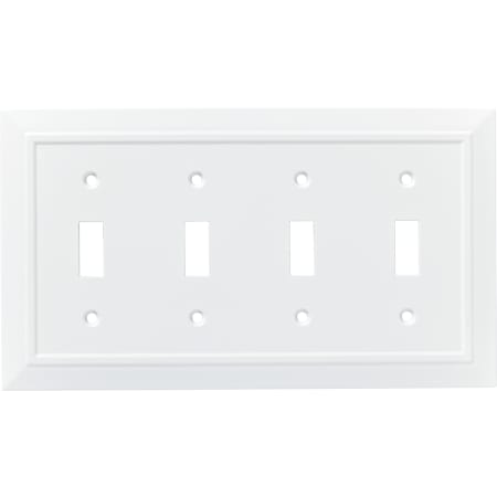 Franklin Brass Classic Architecture Quadruple Toggle Switch Wall Plate Pure White