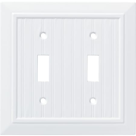 Franklin Brass Classic Beadboard Double Toggle Switch Wall Plate Pure White