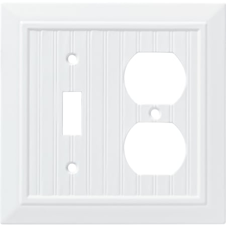 Franklin Brass Classic Beadboard Single Toggle Switch and Single Duplex Wall Plate Pure White
