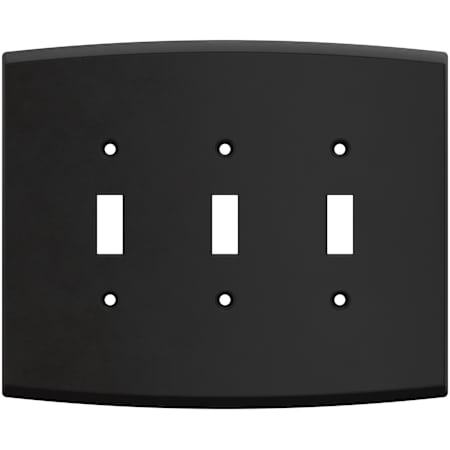 Franklin Brass Soft Arch Triple Toggle Switch Outlet - Pack of 2 Matte Black
