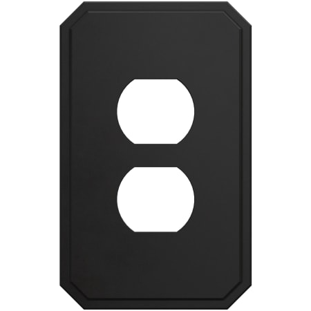 Franklin Brass Stepped Geometric Single Duplex Outlet - Pack of 3 Matte Black