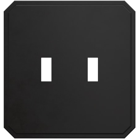 Franklin Brass Stepped Geometric Double Toggle Switch Outlet - Pack of 3 Matte Black