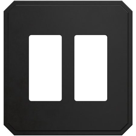 Franklin Brass Stepped Geometric Double Rocker Switch Outlet - Pack of 3 Matte Black