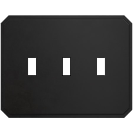 Franklin Brass Stepped Geometric Triple Toggle Switch Outlet - Pack of 2 Matte Black