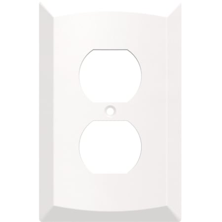Franklin Brass Soft Modern Square Single Duplex Outlet - Pack of 10 Pure White