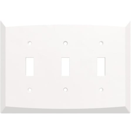Franklin Brass Soft Modern Square Triple Toggle Switch Outlet - Pack of 2 Pure White