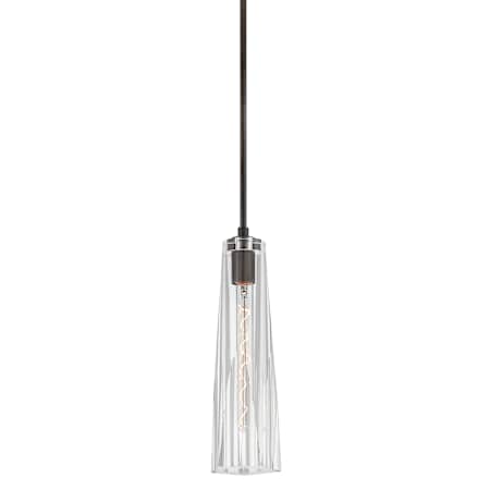 Fredrick Ramond Cosette 1 Light 5" Wide Mini Pendant with Clear Crystal Glass Shade Black Oxide / Clear