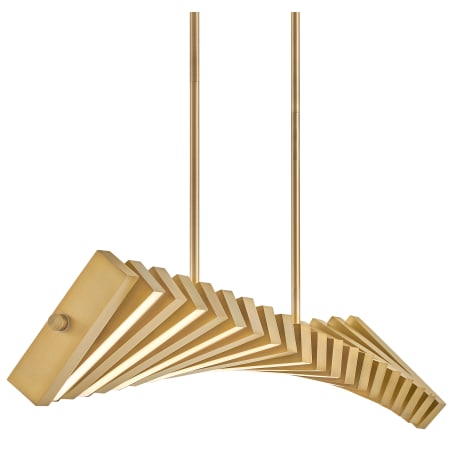 Fredrick Ramond Stitch 42" Wide LED Abstract Chandelier with Articulating LED Panels Lacquered Brass