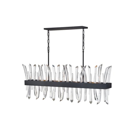 Fredrick Ramond Revel 4 Light 42" Wide Crystal Linear Chandelier Black