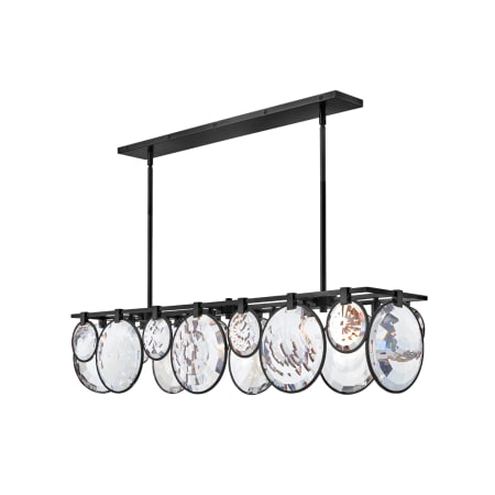 Fredrick Ramond Nala 8 Light 50" Wide Crystal Linear Chandelier Black