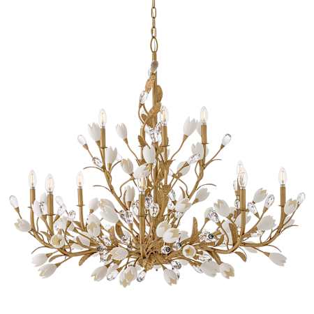 Fredrick Ramond Yvette 12 Light 48" Wide Abstract Chandelier Burnished Gold