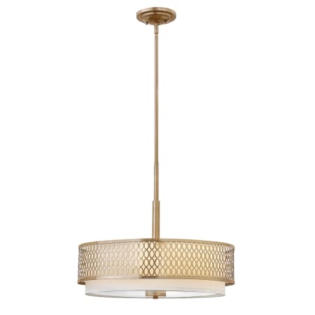 Fredrick Ramond 3 Light Drum Pendant from the Jules Collection Brushed Gold