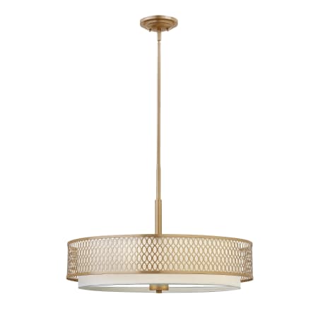 Fredrick Ramond 3 Light Drum Pendant from the Jules Collection Brushed Gold