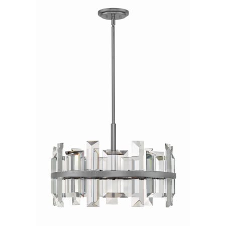 Fredrick Ramond Odette 6 Light 24" Wide Drum Chandelierwith Emerald Cut Crystal Panels Gunmetal